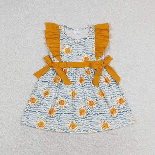 Baby Girl Orange Short Sleeves Sun Sea Dress