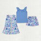 Baby Girl Water Flowers Summer Sibling Dress Set