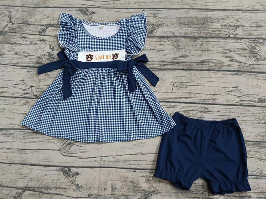 Baby Girl Short Sleeves Auburn Tunic Shorts Clothes Team Set