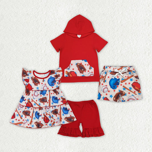 Baby Boy Girl Baseball Sibling Outfit Clothes Set