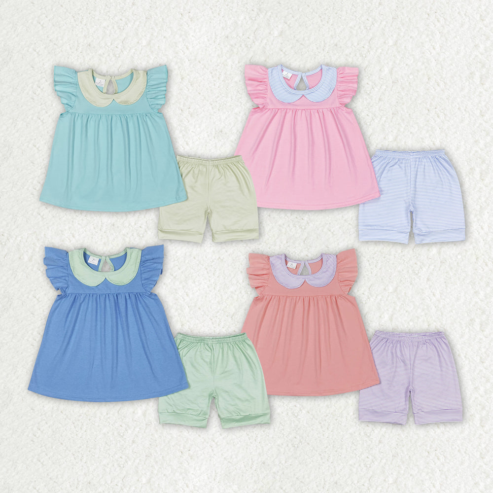 Baby Girl Sibling Sister Short Sleeves Cotton Tunic Shorts Set