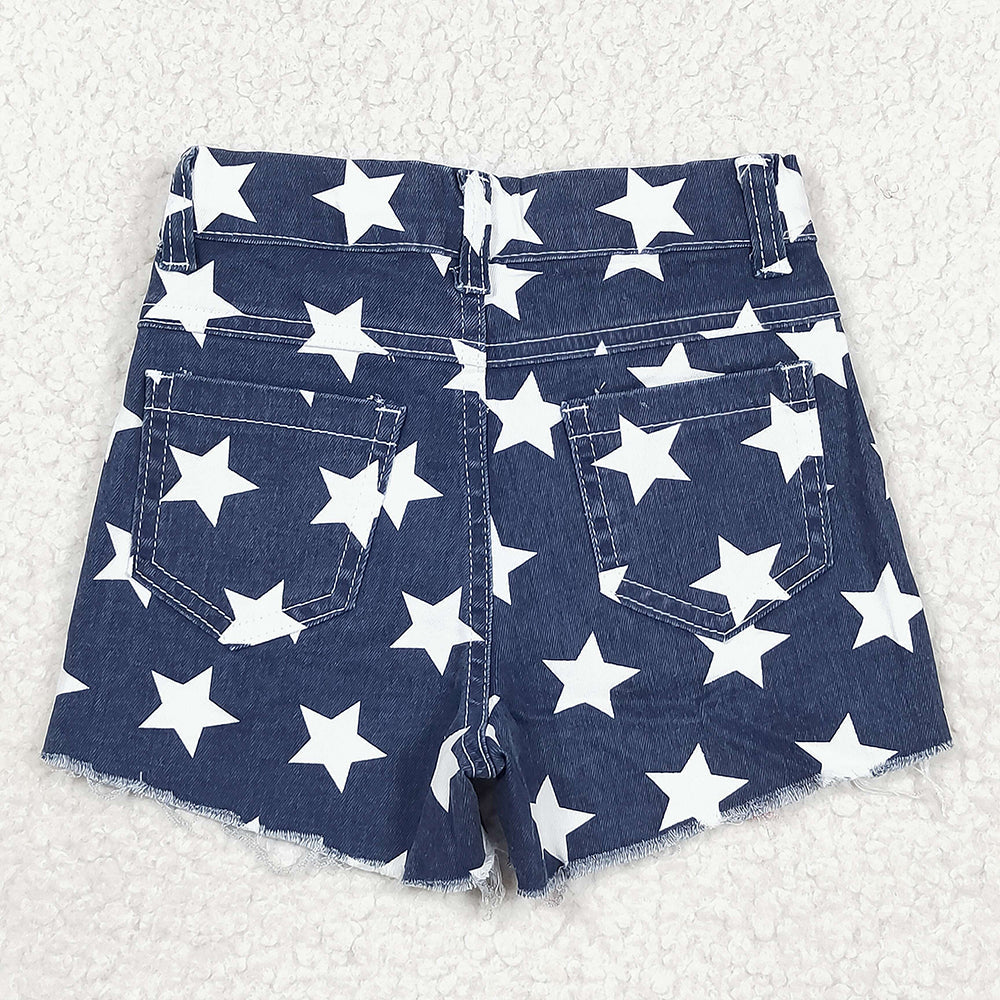 Baby Girls 4th Of July Sibling Sister Denim Shorts