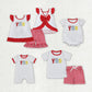 Baby Boy Girl Embroidery Crawfish Sibling Romper Set