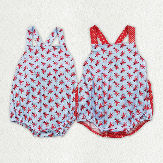 Baby Boy Girl Sibling Crawfish Sleeveless Bubble Romper