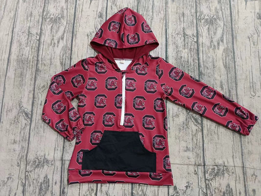 Baby Kids Toddler Team Long Sleeves Hoodie Zipper Pocket Pullover Shirt