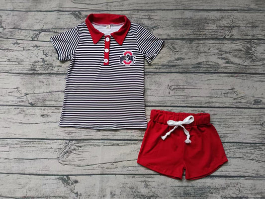 Baby Boy Short Sleeves Stripes Shirt Shorts Clothes Team Set