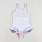 Baby Girl Sleeveless Ruffle One Piece Singer Purple Swimsuit