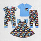 Baby Boy Girl Short Sleeves Dinosaurs Sibling Romper Dress Set