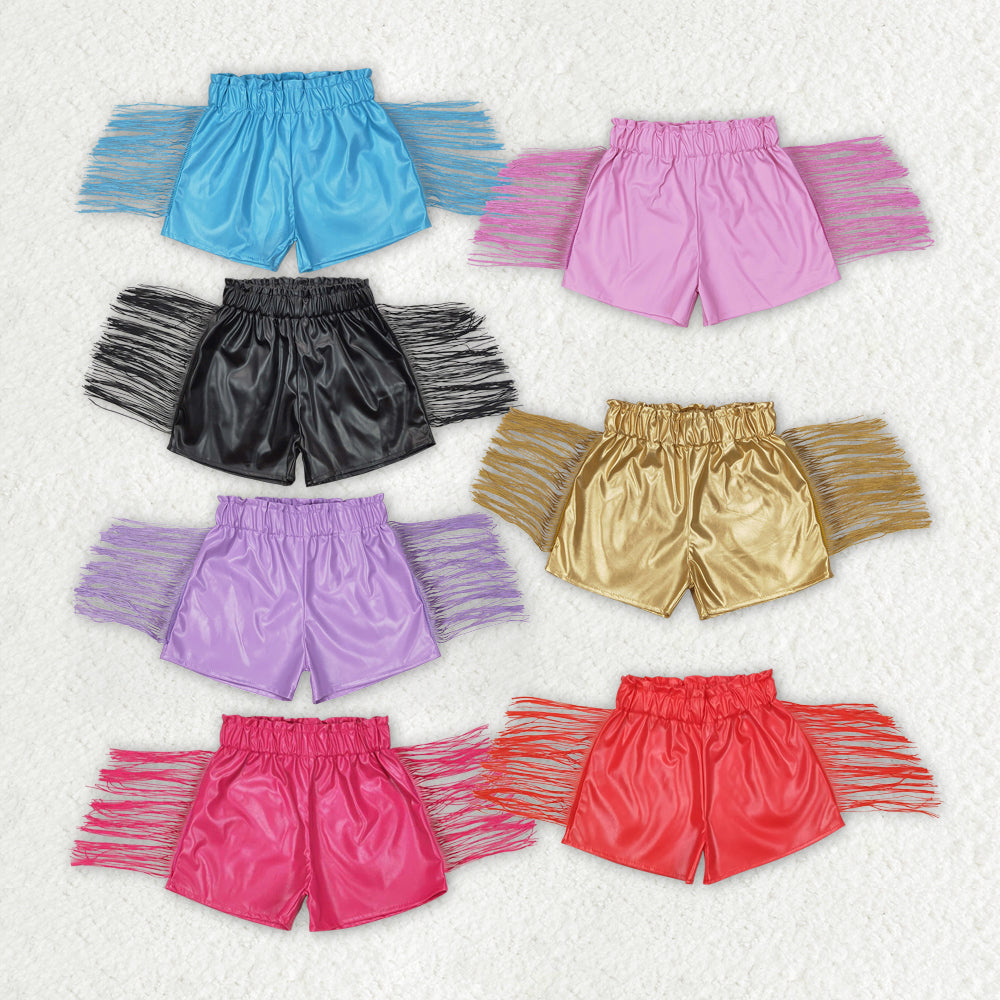 Baby Girl Summer Tassel Sibling Sister Pleather Shorts