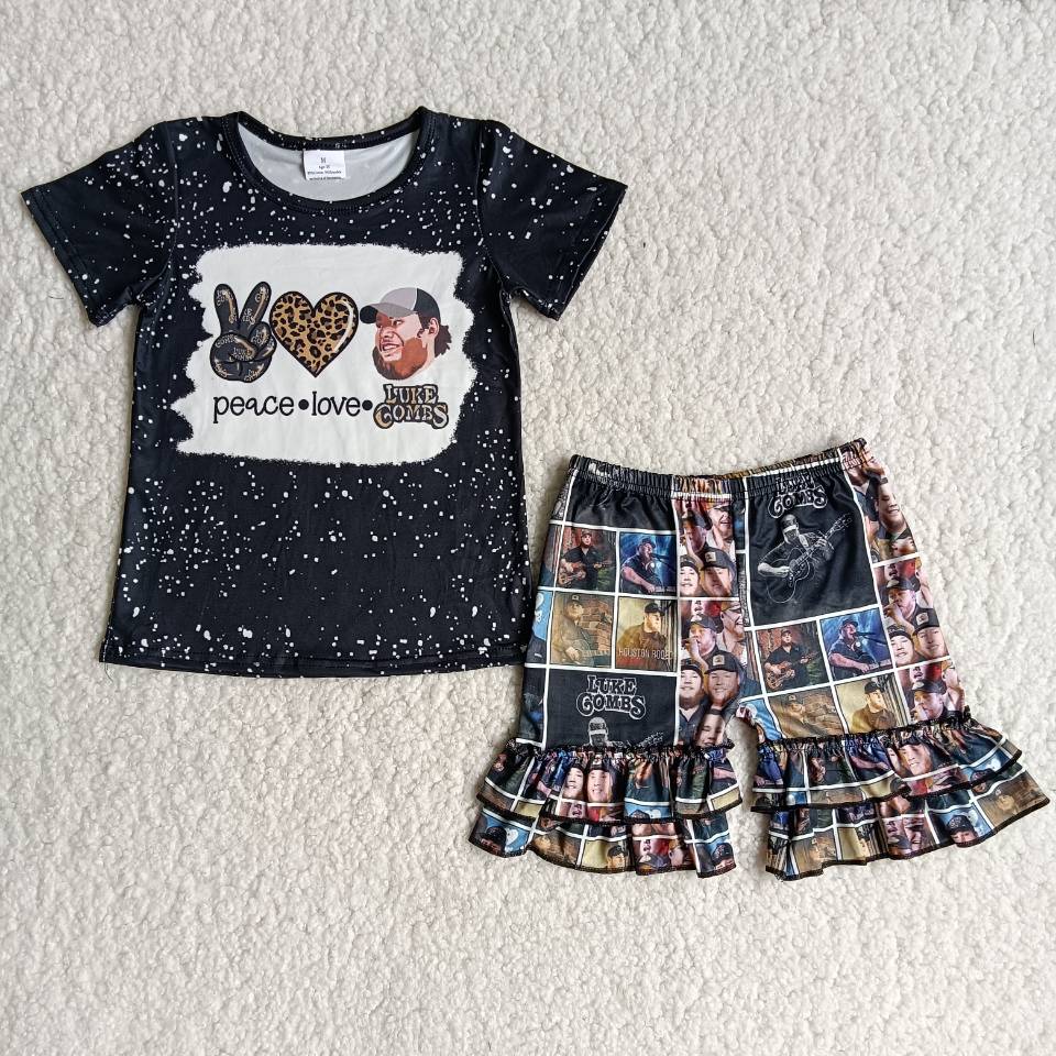 Promotion Baby Girl Summer Short Sleeves Shirt Singer Shorts Outfit