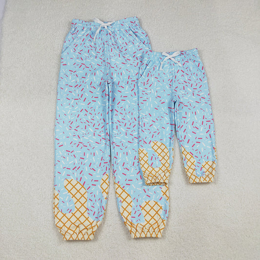 Sibling Baby Girls Adult Woman Pockets Blue Drips Baseball Mommy and Me Yoga Active Pants Bottom