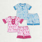 Baby Boy Girl I Love Mom Dad Sibling Pajamas Summer Set