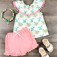 Promotion Baby Girl Cactus Pink Shorts summer sets