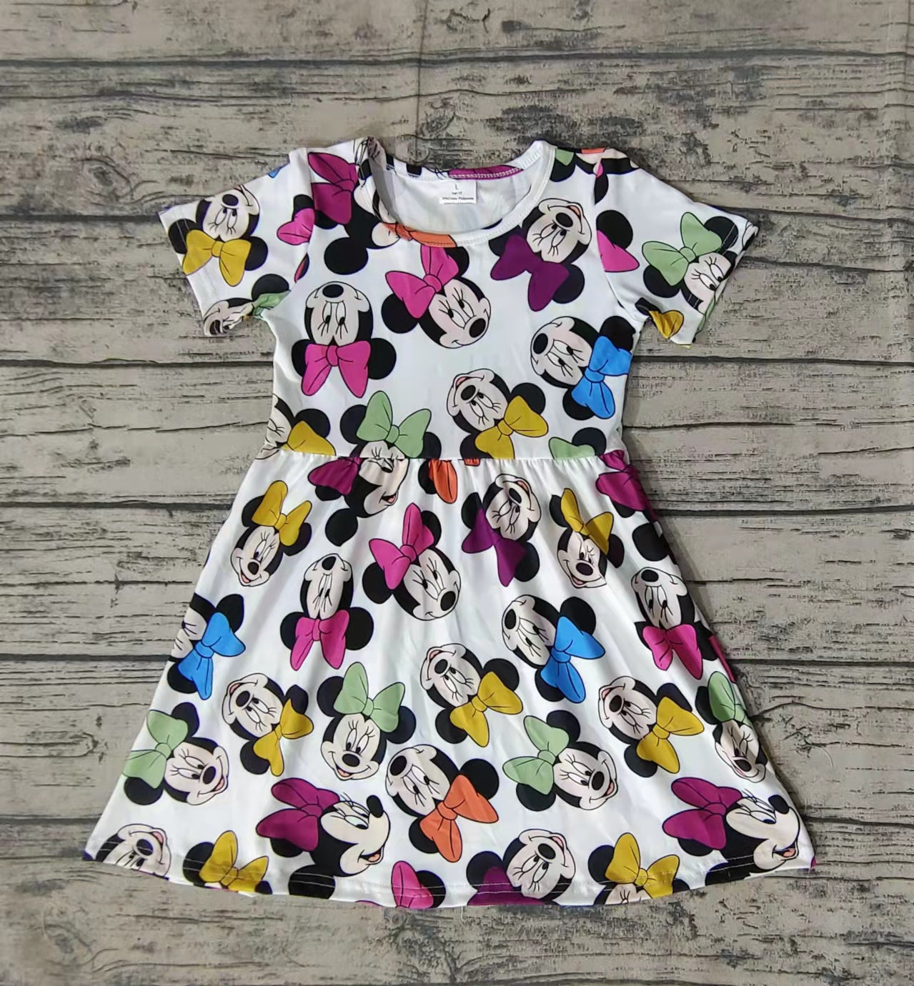 Promotion Baby Girl Short Sleeves Mouse Dress