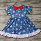 Promotion July 4th Baby Girl Summer Stars Stripe Twirl Dress