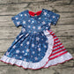 Promotion July 4th Baby Girl Summer Stars Stripe Twirl Dress