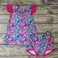 Promotion Baby girls flamingo floral shorts sets