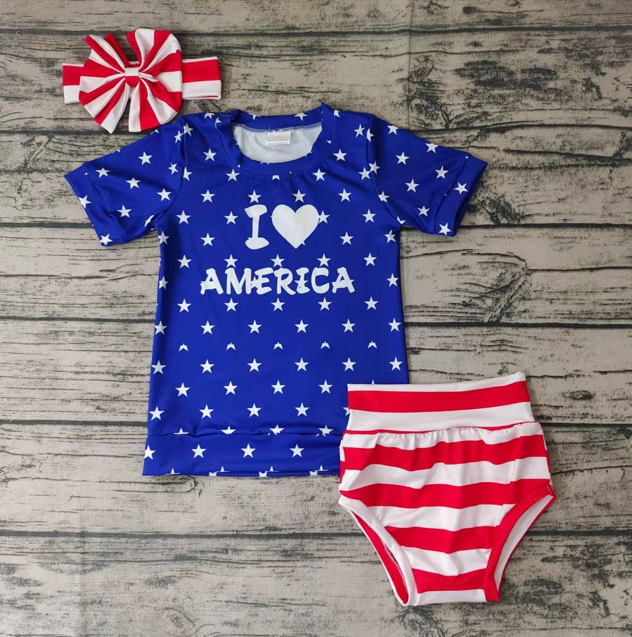 Promotion Baby Girl July 4th Bummies Shorts Outfit