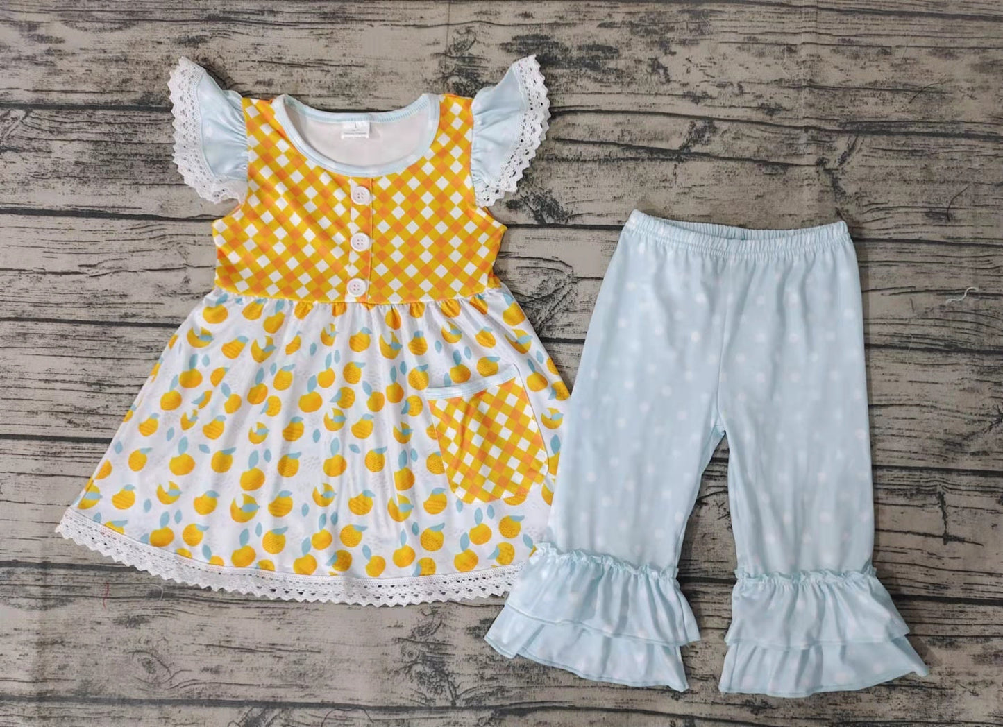 Promotion Baby Girl Summer Orange Fruit Outfit