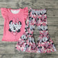 Promotion Baby Girl Mouse Pink Shirt Bell Pants Outfit