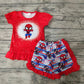 Promotion Baby Girl Cartoon Red Shirt Shorts Set