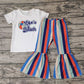 Promotion Baby Girl Beach Ball Shirt Stripe Bell Pants Set