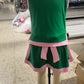 Baby Girls Kids Sleeveless Green Tops Pockets Skirt Shorts Cotton Set RTS