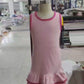Baby Girl Sleeveless Yoga Active Pink Ruffle Knee Length Dress RTS