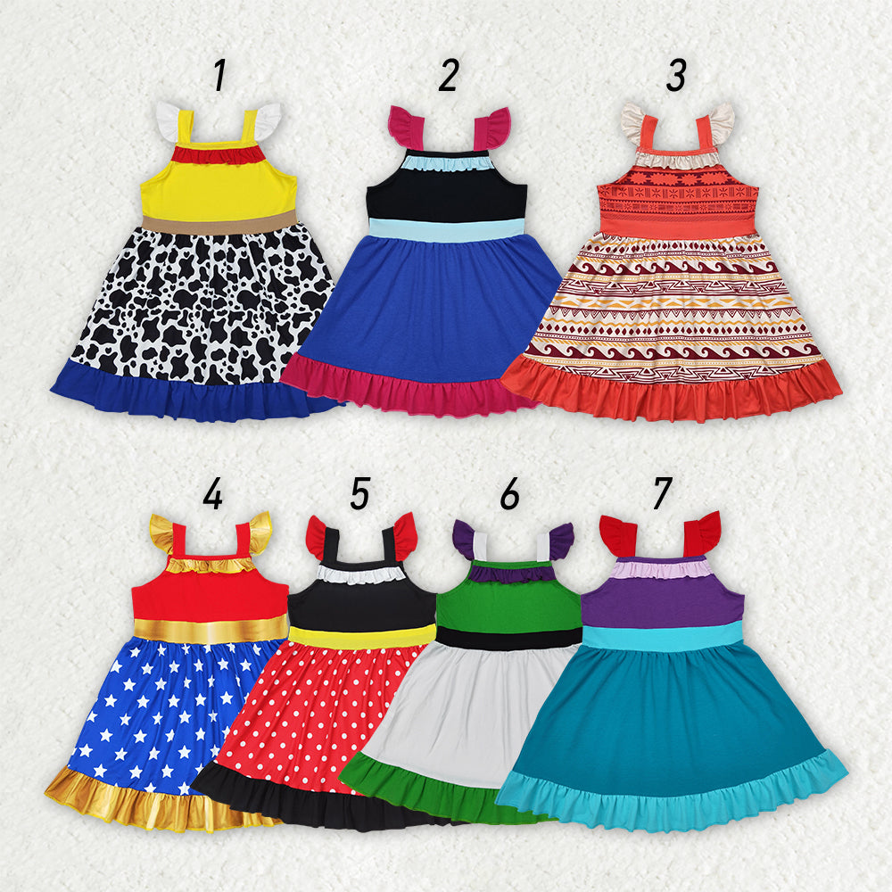 Baby Girl Short Sleeves Princess Knee Length Dress RTS