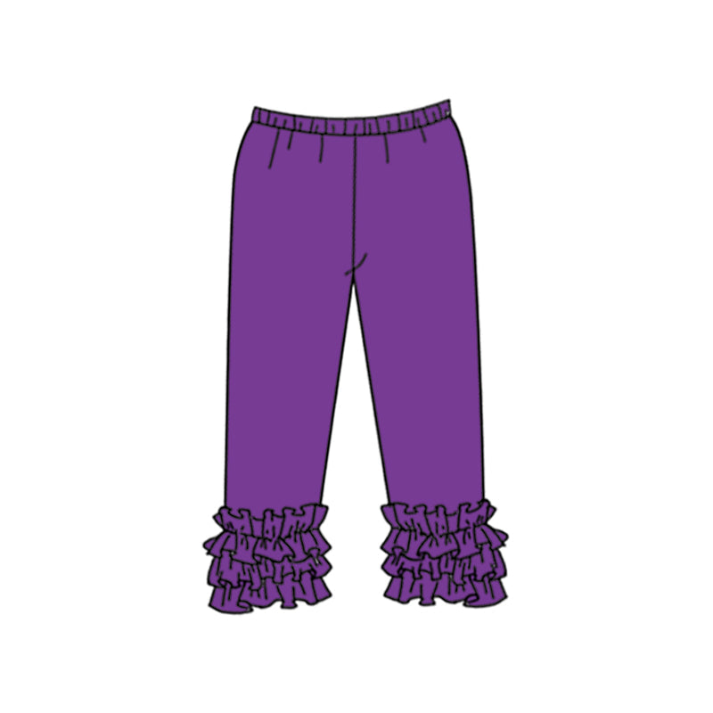 Baby Girl Ruffle Cotton Purple Icing Legging Pants Moq 5