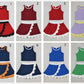 Sibling Baby Girls Kids Sleeveless Shirts Scallop Skirts Shorts Yoga Active Sets Clothes RTS