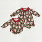 Baby Girl Long Sleeves Christmas Santa Leopard Sibling Romper Dress RTS