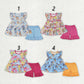 Baby Girl Short Sleeves Dogs Cartoon Tunic Cotton Ruffle Shorts Sibling Clothes Set