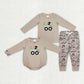 Baby Boy Long Sleeves Embroidery Dog Deer Sibling Camo Romper Hunting Clothes Set