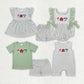 Baby Boy Girl Embroidery Farm Chicken Cow Sibling Romper Clothes Set