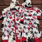 Baby Boy Long Sleeves Valentines Rodeo Hearts Sibling Romper Pajamas Set