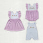 Baby Boy Girl Kids Short Sleeves Embroidery Easter Rabbits Sibling Romper Dresse Clothes Set