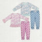 Baby Boy Girl Long Sleeves Smile Shirt Checkered Pants Sibling Clothes Set