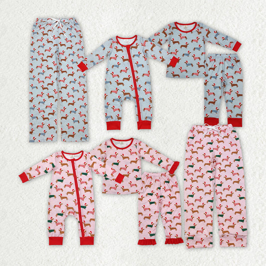 Baby Boy Girl Adult Women Men Christmas Dog Sibling Family Pajamas Romper Clothes Set