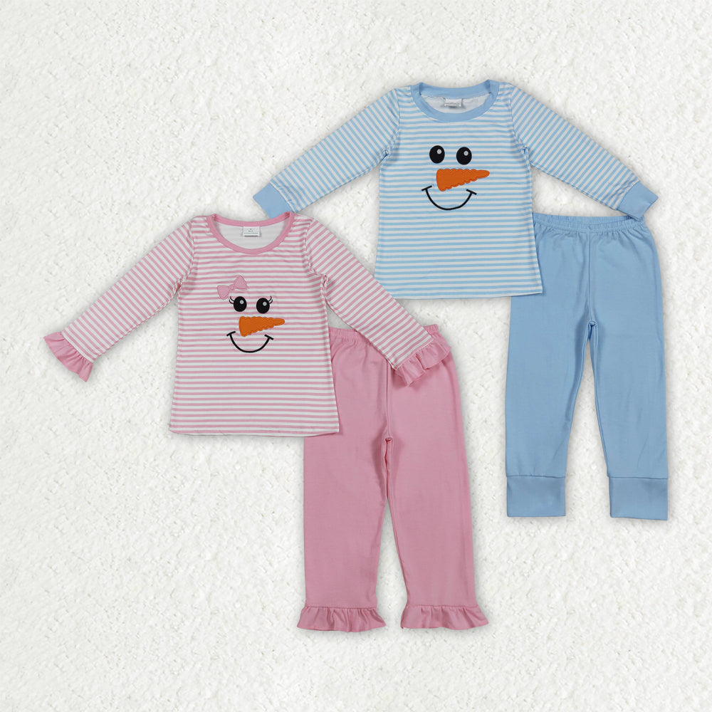 Baby Boy Girl Long Sleeves Embroidery Sibling Christmas Pajamas Set Clothes RTS