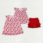 Baby Girl Short Sleeves Strawberry Bows Sibling Dress Outfit Clothes RTS