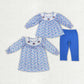 Baby Girl Thanksgiving Embroidery turkey Floral Sibling Dress Clothes Set