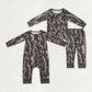 Baby Boy Long Sleeves Camo Sibling Romper Bamboo Pajamas Set