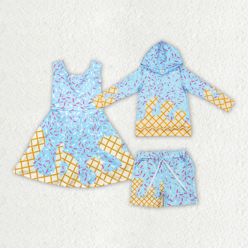 Baby Boy Girl Drips Blue Shorts Sibling Toddler Shirt Shorts Dress Clothes RTS