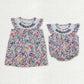 Baby Kids Short Sleeves Embroidery Mama's Girl Flower Sibling Romper Dress Clothes