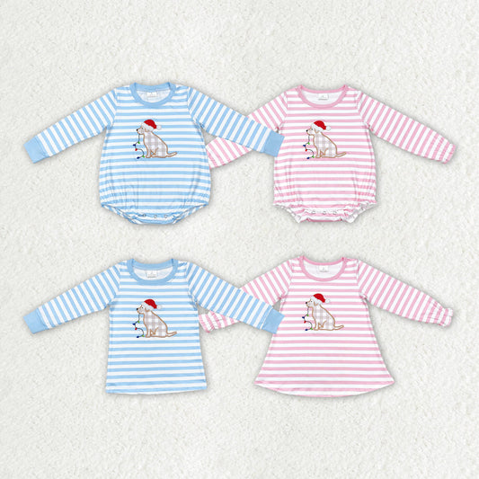 Baby Boy Girl Christmas Dogs Lights Sibling Tops Romper