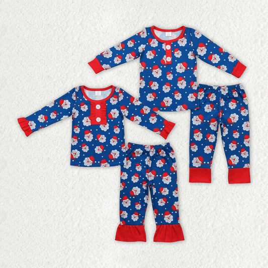 Baby Boy Girl Christmas Santa Sibling Bamboo Pajamas Set