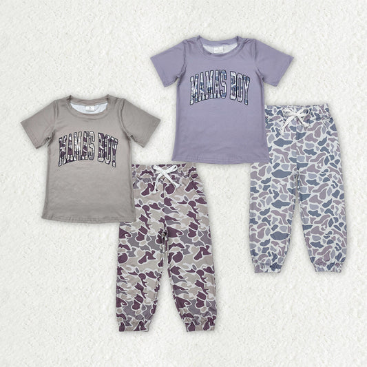 Baby Kids Toddler Short Sleeves Mama's Boy Shirt Pockets Jogger Pants Sibling Outfit RTS