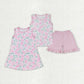 Baby Girl Sleeveless Pink Flower Sibling Dress Clothes Outfit RTS
