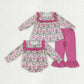 Baby Girl Long Sleeves Christmas Tree Bows Sibling Romper Outfit Clothes RTS